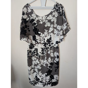 Jonathan Martin Black White Floral Dress Size 10